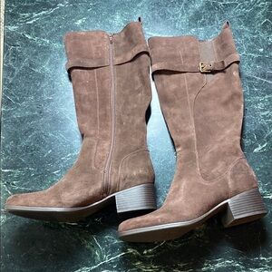 Naturalizer Women's Brown Suede Mid-Calf Boots